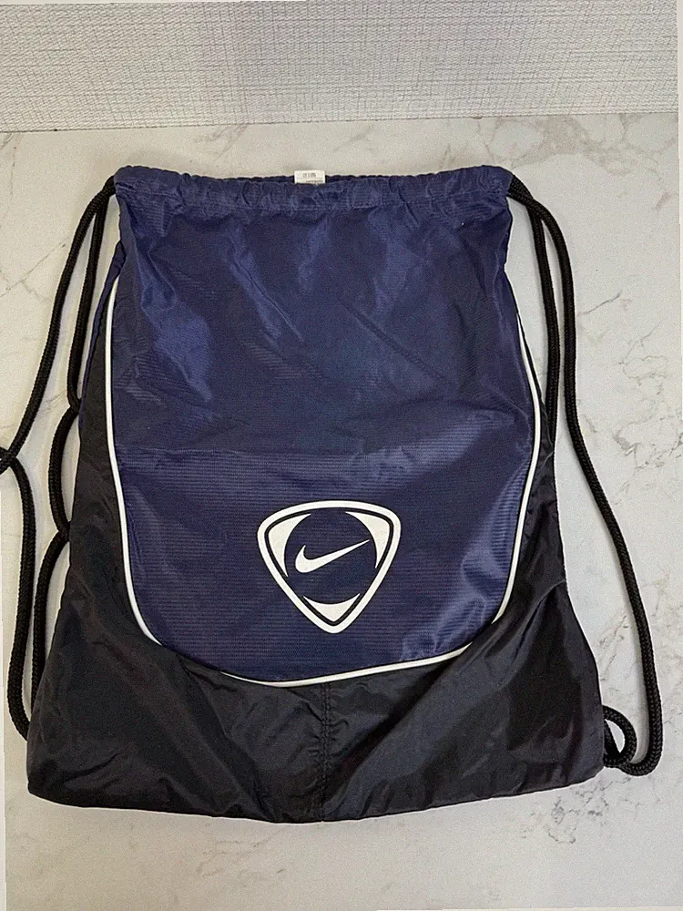 Nike Club Team Soccer Cinch Bag Drawstring Sack Backpack Blue 90s Gym