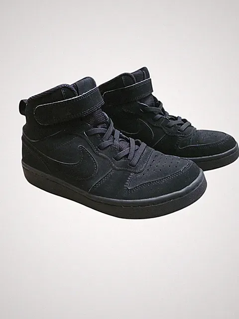 Nike Court Borough 2 Mid Top Triple Black 2Y - CW5868-001