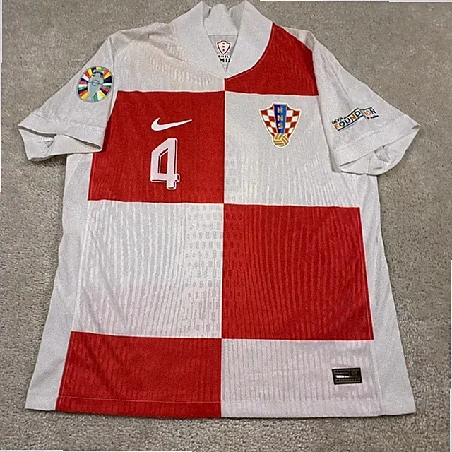 Nike Croatia Jersey Mens L Gvardiol 4 Home Euro 2024 Football Kit Soccer