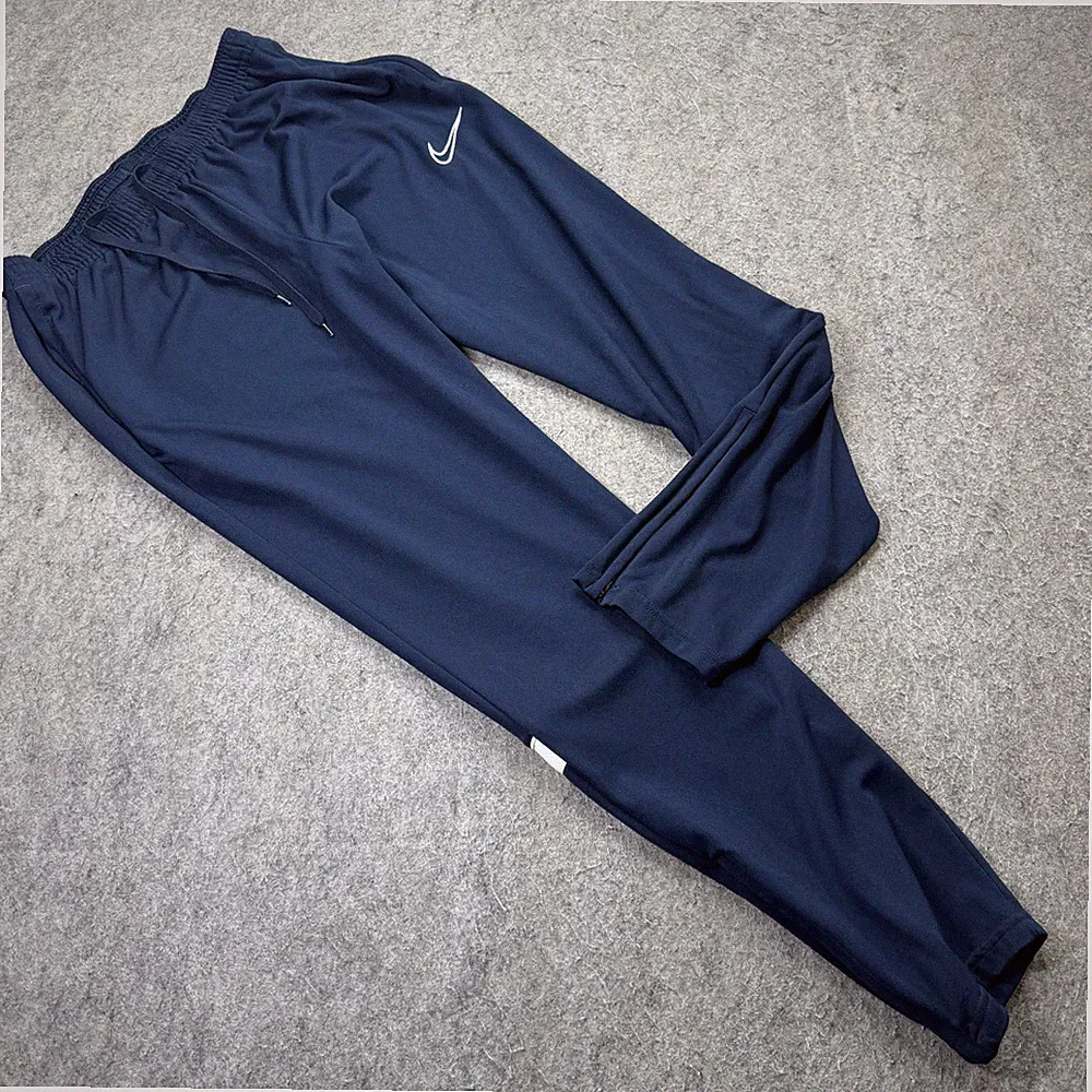 Nike DRI-FIT Academy Soccer Pants Men M Blue 29" Tapered Regular Ankle Zip