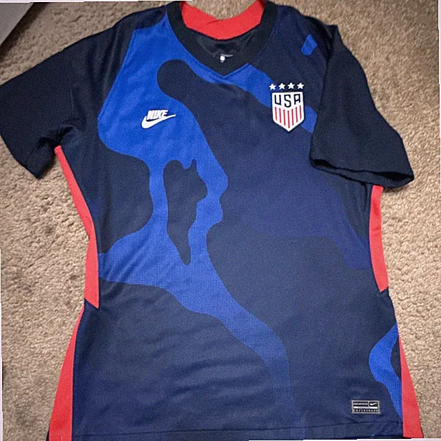 Nike Dri-FIT Team USA Soccer Jersey Blue/Red Size L Made in Thailand