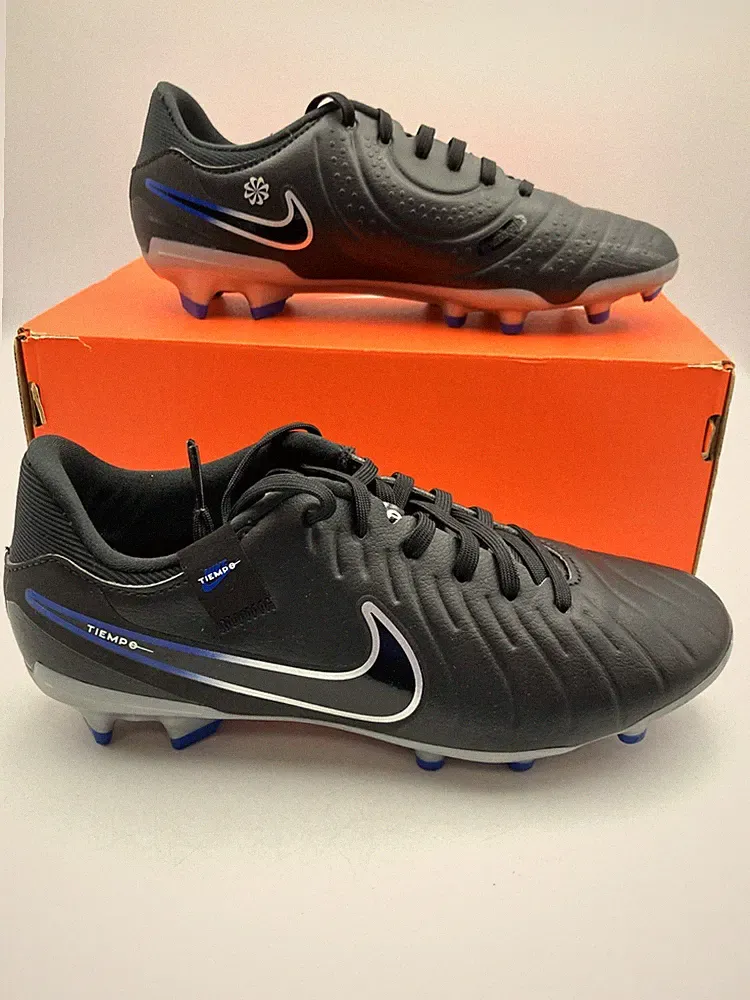 Nike DV4337-040 Legend 10 Academy FG/MG Soccer Cleats Black Chrome Blue US 5.5