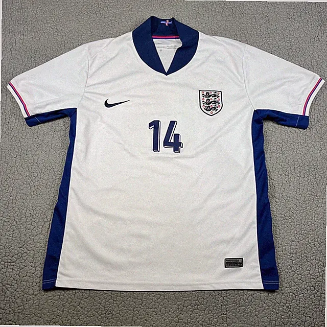 Nike England National Team Soccer Jersey Mens 2XL White Navy Dri-FIT #14