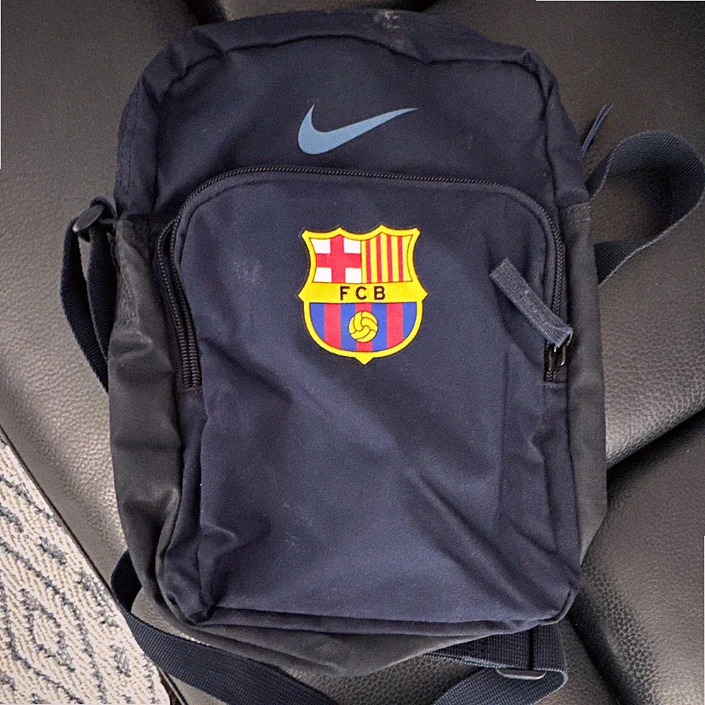 Nike FC Barcelona Soccer Crossbody Shoulder Bag, Club Crest, Blue