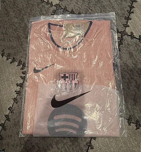 Nike FC Barcelona Soccer Jersey Shirt Pink Navy Team Colors Pink/Navy