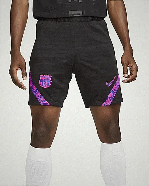 Nike FC Barcelona Strike Knit Soccer Shorts Slim Fit Black Small