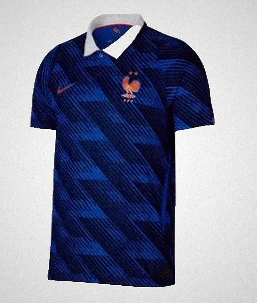 Nike France Home Soccer Jersey Blue Adult Short Sleeve Football