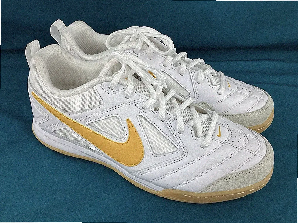 Nike Gato GS 7Y White University Gold Gum Indoor Soccer Shoes HV9596-100
