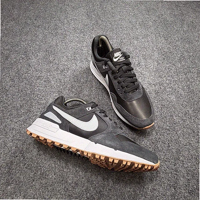 Nike GOLF Air Pegasus '89 Shoes Spikeless Grip Black Gray Leather Mens 8.5 New!