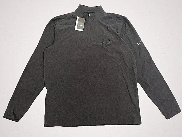 Nike Golf Dri-FIT Fabric Mix 1/2-Zip Cover-Up Large Black MLB Championship Logo