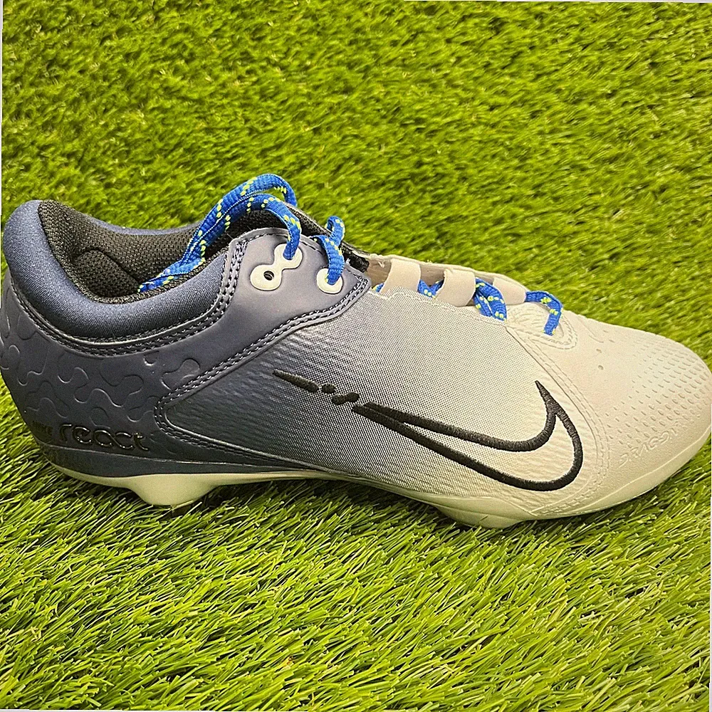Nike Hyperdiamond 4 Elite Womens Size 7.5 White Blue Black Running Soccer Cleats