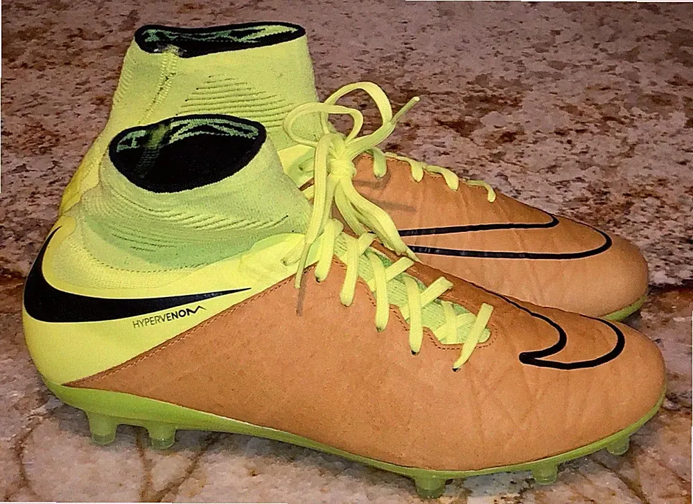 NIKE Hypervenom Phantom II FG DF Canvas Brown Volt Soccer Cleats NEW Mens Sz 7.5