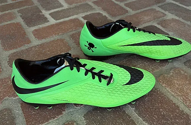 Nike Hypervenom Phelon III FG Soccer Cleats 599730-303 Green/Black Men US 12 EUC