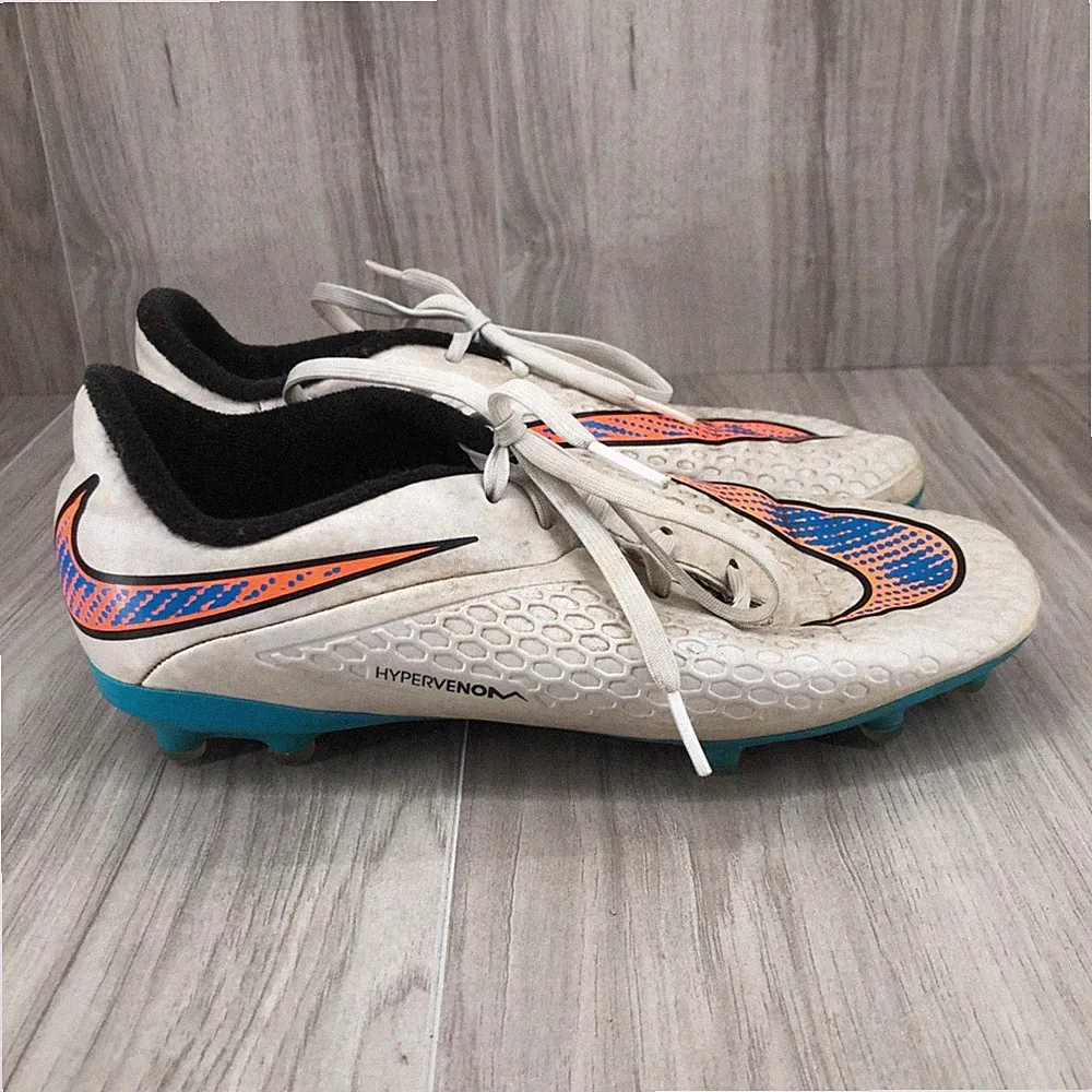 Nike Hypervenom Phelon Soccer Cleats Youth 5 White Lace Up Shoes