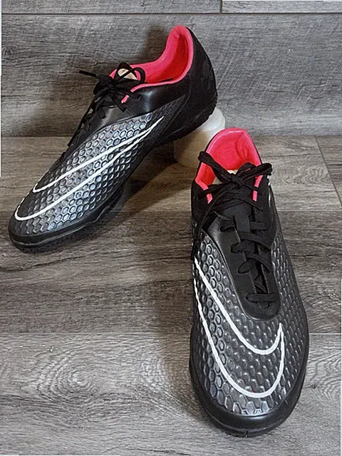 Nike Hypervenom Phelon Turf Soccer Shoes Mens 13 Black Gray Pink 599849-016
