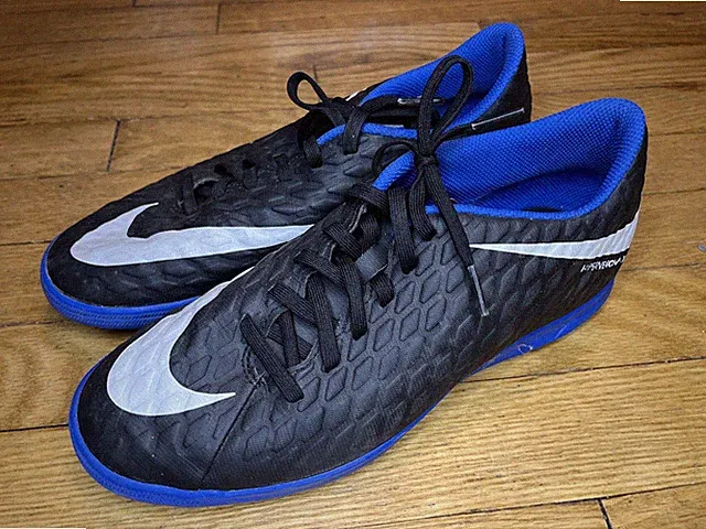 NIKE HypervenomX VG 852543-002 Black Blue Soccer Cleats Shoes Size 7.5