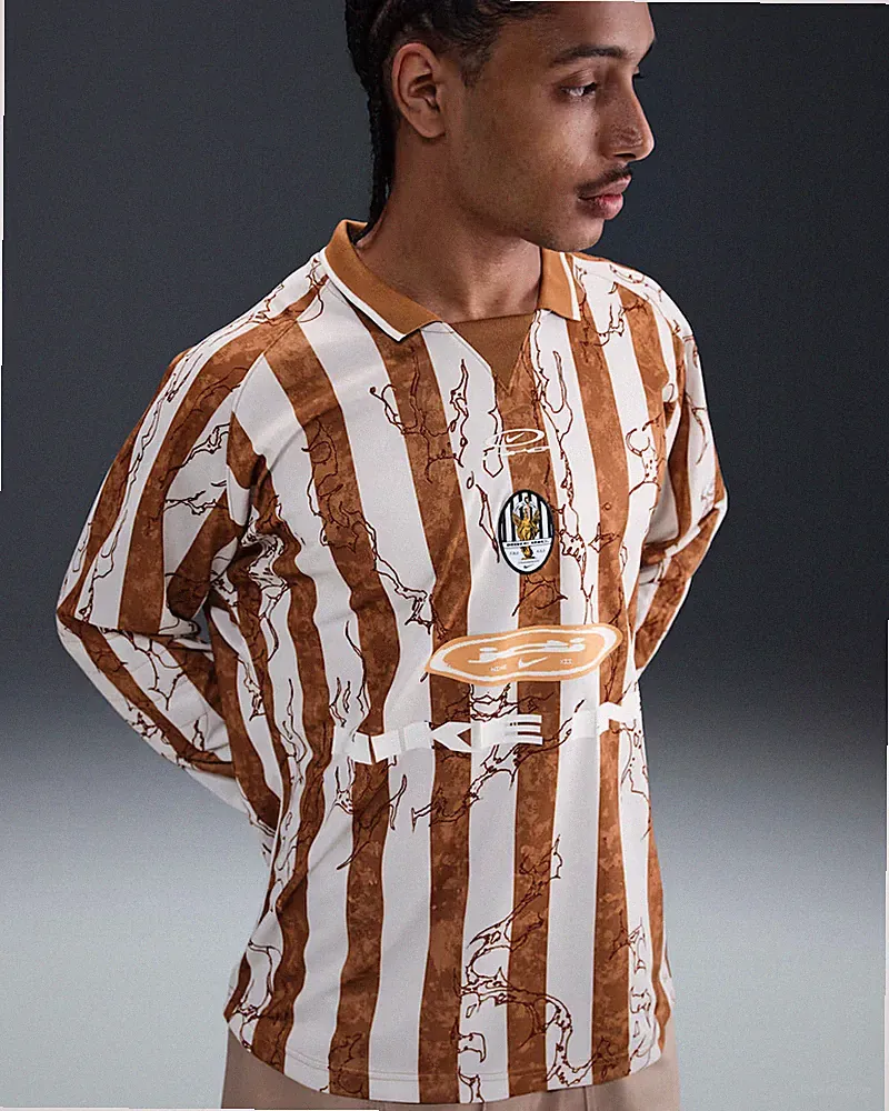 Nike INC Air LS Victory Soccer Jersey Light Brown Striped Mens Sizes IB9007-281