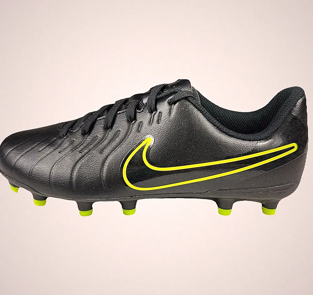Nike Jr. Legend 10 Club FG/MG Soccer Cleats Youth Size 4Y Black/Volt New In Box