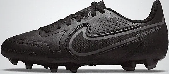 Nike Jr Legend 9 Club FG/MG Black Grey Soccer Cleats Big Kid Size 4 NWOB