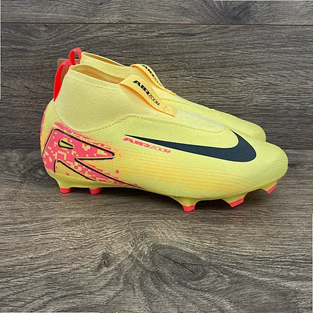 Nike Jr Mercurial Superfly 10 Academy Kids 1Y Yellow KM Soccer Cleats HF3417-800