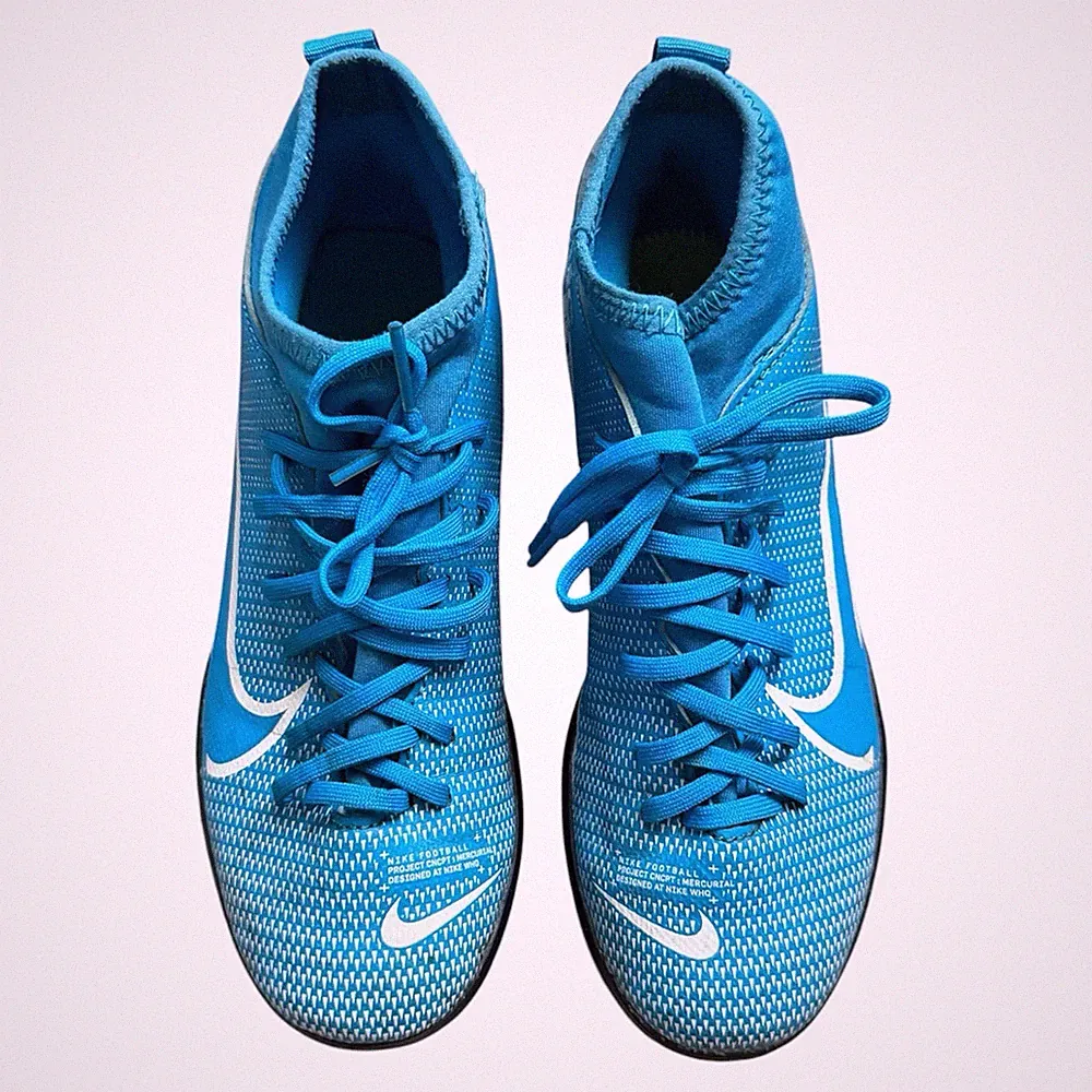 Nike Jr. Mercurial Superfly Club TF Turf Soccer Shoes Blue Size3.5Y Youth Cleats