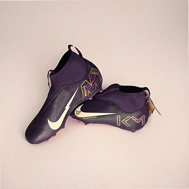 Nike JR Superfly 10 Academy KM Mbappe FG/MG Kids 1Y Soccer Cleats HF3417-500