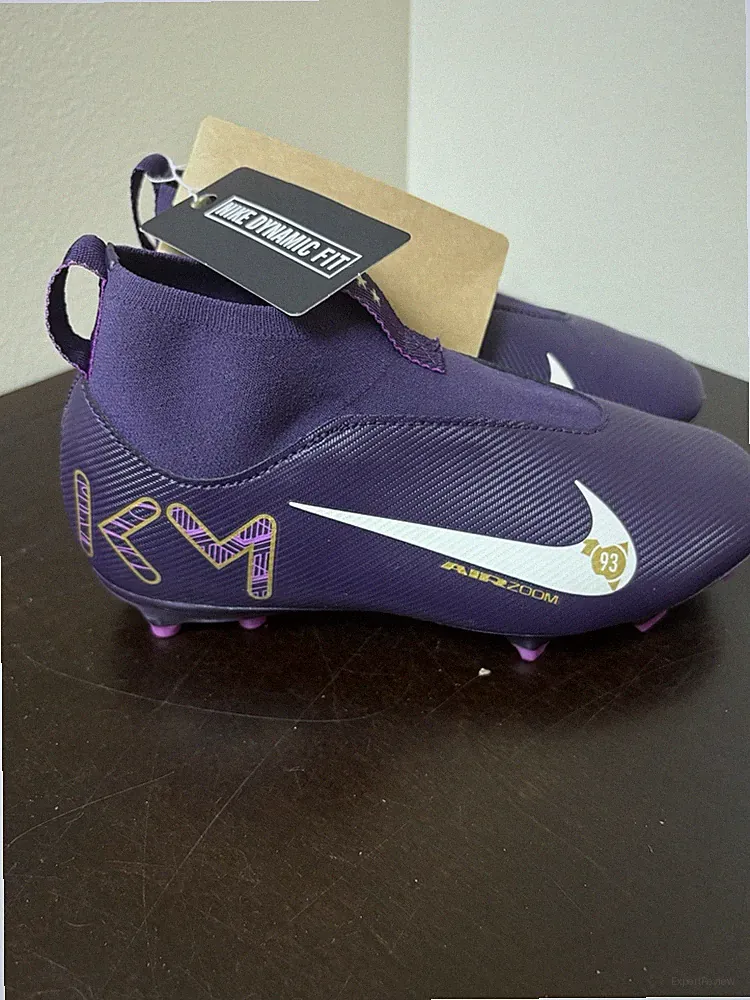 Nike JR Superfly 10 Academy KM Mbappe FG/MG Kids 1Y Soccer Cleats HF3417-500