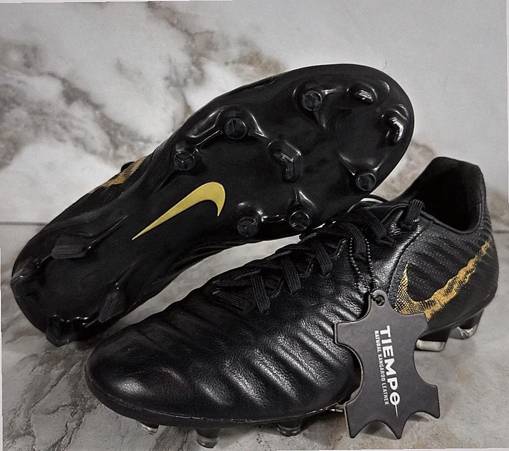 Nike JR. Tiempo Legend 7 Elite FG Soccer Cleats Kids SZ 6Y Black Gold AH7258-077