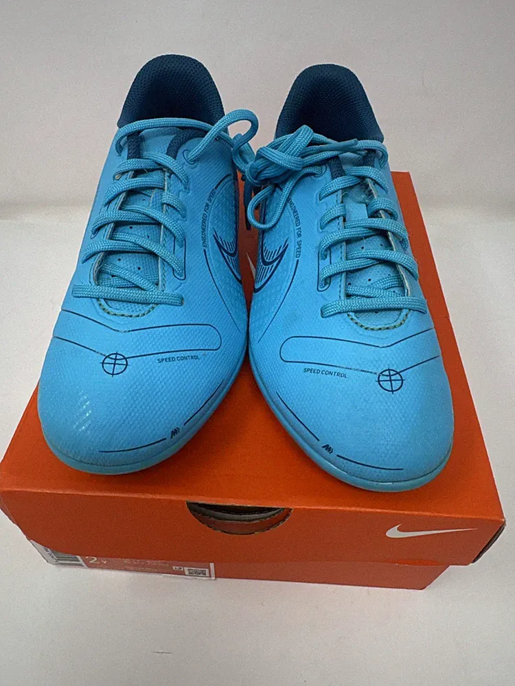 Nike Jr. Vapor 14 Club FG/MG Boys Girls Soccer Cleats Blue Orange 2Y NEW