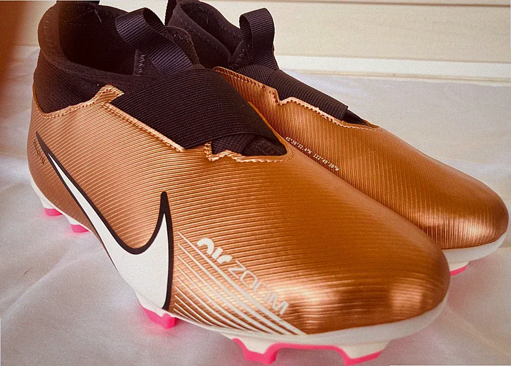 Nike Jr Zoom Mercurial Superfly 9 Academy MG Soccer Cleats Copper Size 5.5Y Kids