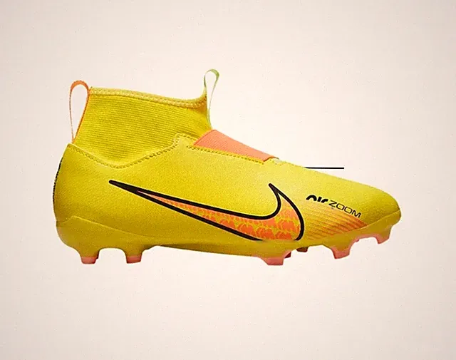 Nike Kids Air Zoom Mercurial Superfly IX Academy FG/MG - SIZE 1Y - Yellow Strike