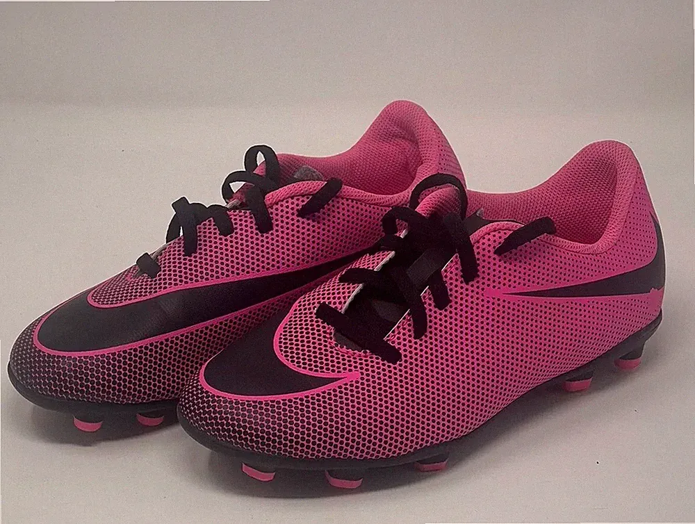 Nike Kids' Bravata II FG Soccer Cleats 844442-600 Pink/Black Girls 4Y