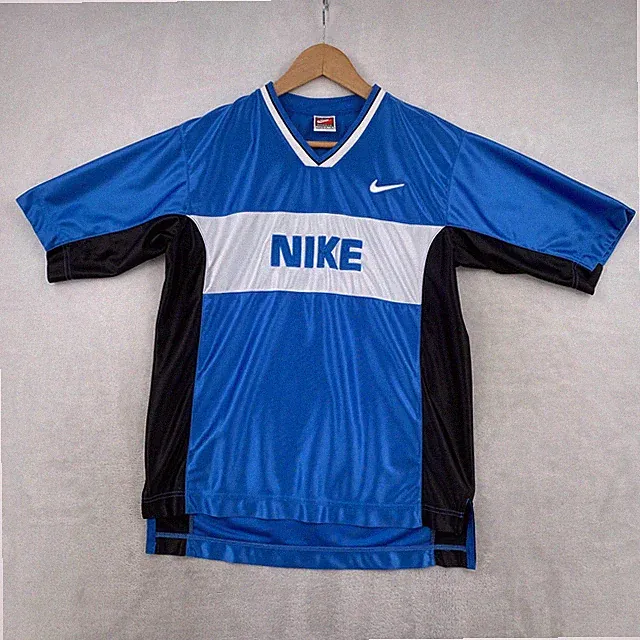 Nike Kids Royal Blue White Black Sportswear Soccer Jersey TShirt L 14-16