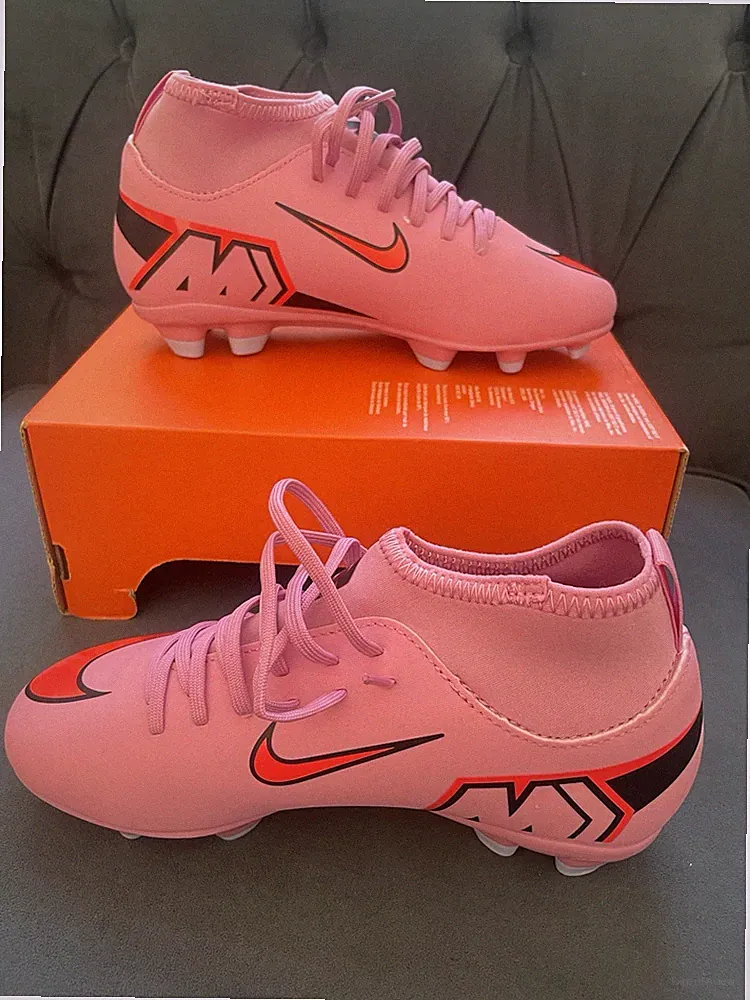 Nike Kids Soccer Cleats Jr Superfly 10 Club FG/MG Pink Magic Flamingo SIZE 2.5Y