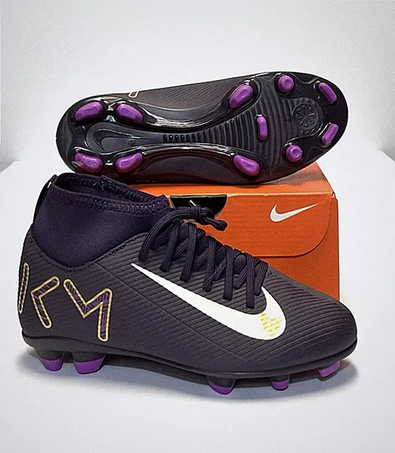 NIKE KIDS TURF SOCCER CLEATS ,JR SUPERFLY 10 CLUB KM FG/MG