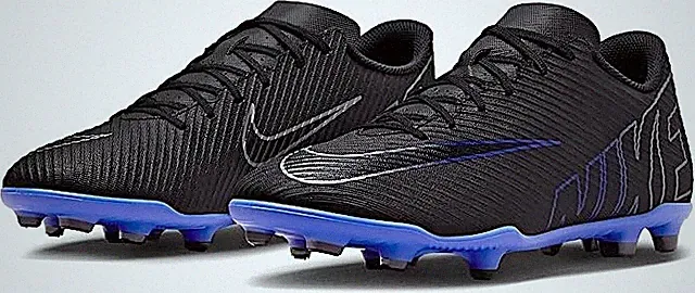 Nike Kids Youth Zoom Mercurial Vapor 15 Club FG Soccer Cleats Size 5Y Black Blue