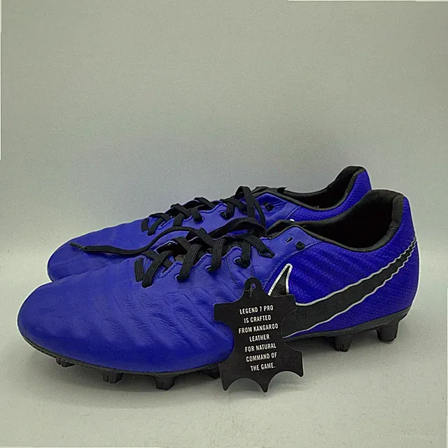 Nike Legend 7 Pro HG Soccer Cleats Mens Size 9 Racer Blue Kangaroo Leather Boot