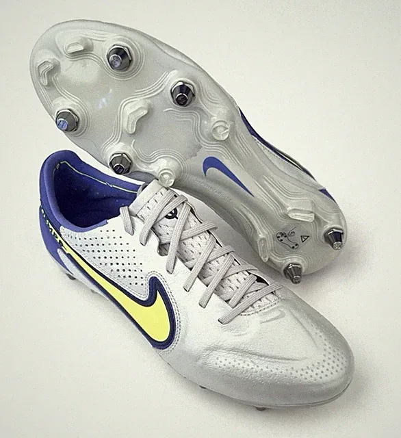 Nike Legend 9 Elite SG-Pro Grey Volt Sapphire Soccer Cleats DJ8039-076 Mens sz 9