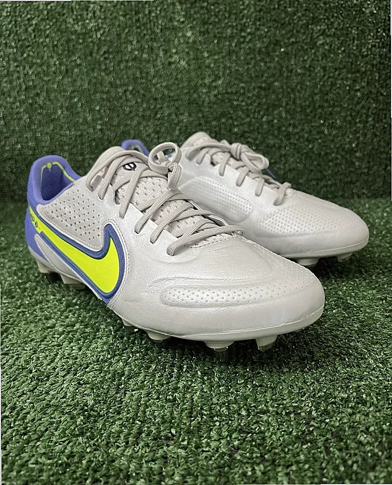 Nike Legend 9 Elite SG-Pro Grey Volt Sapphire Soccer Cleats Mens 8.5 DJ8039-076