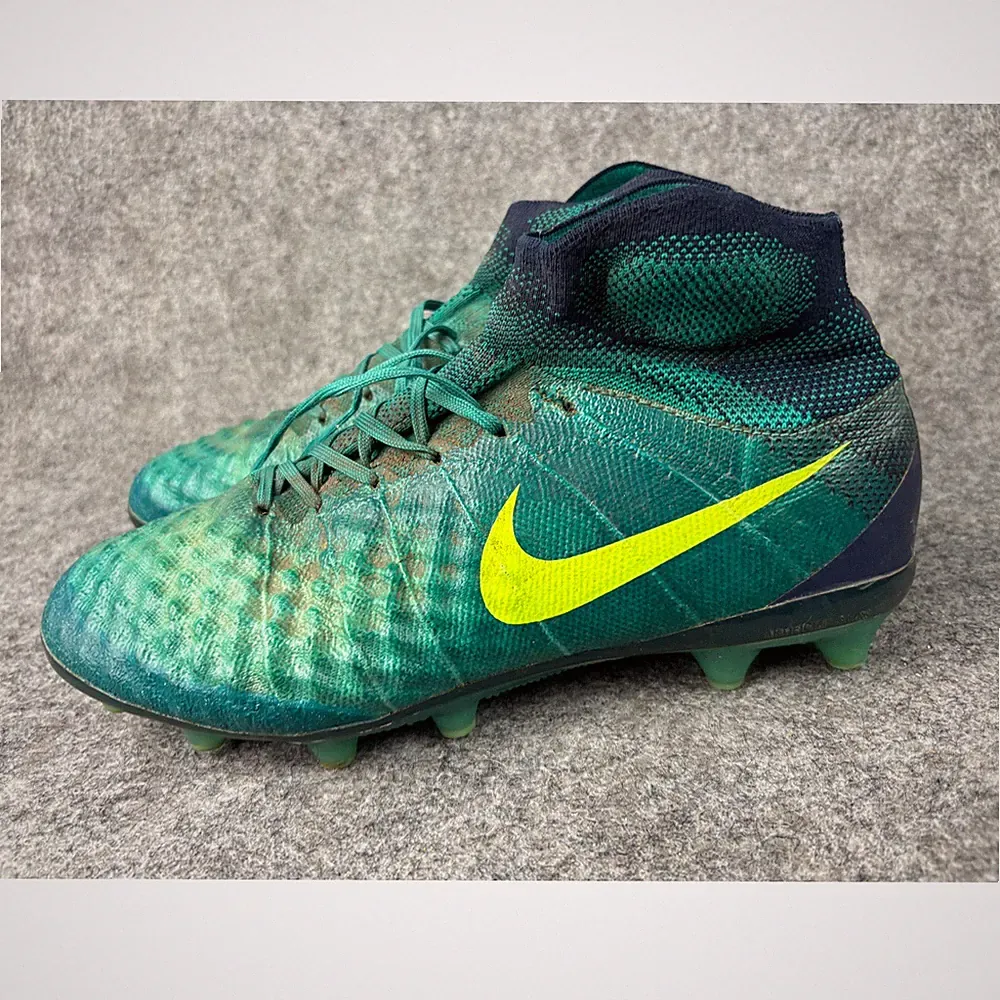 Nike Magista Obra II AG-Pro Soccer Cleats Men Size 8 Green Navy 844594-375