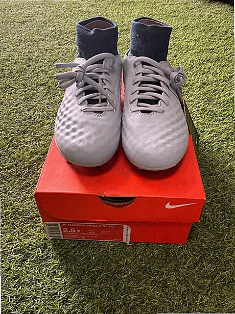 Nike Magista Onda II DF FG Youth Soccer Shoes - Grey/Navy/Orange
