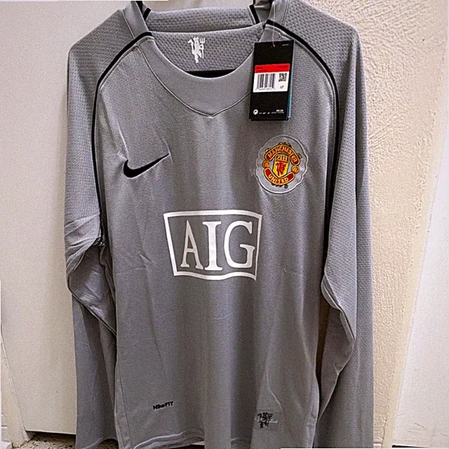 Nike Manchester United Soccer Jersey Long Sleeve Gray Men's Size L CD4230-496
