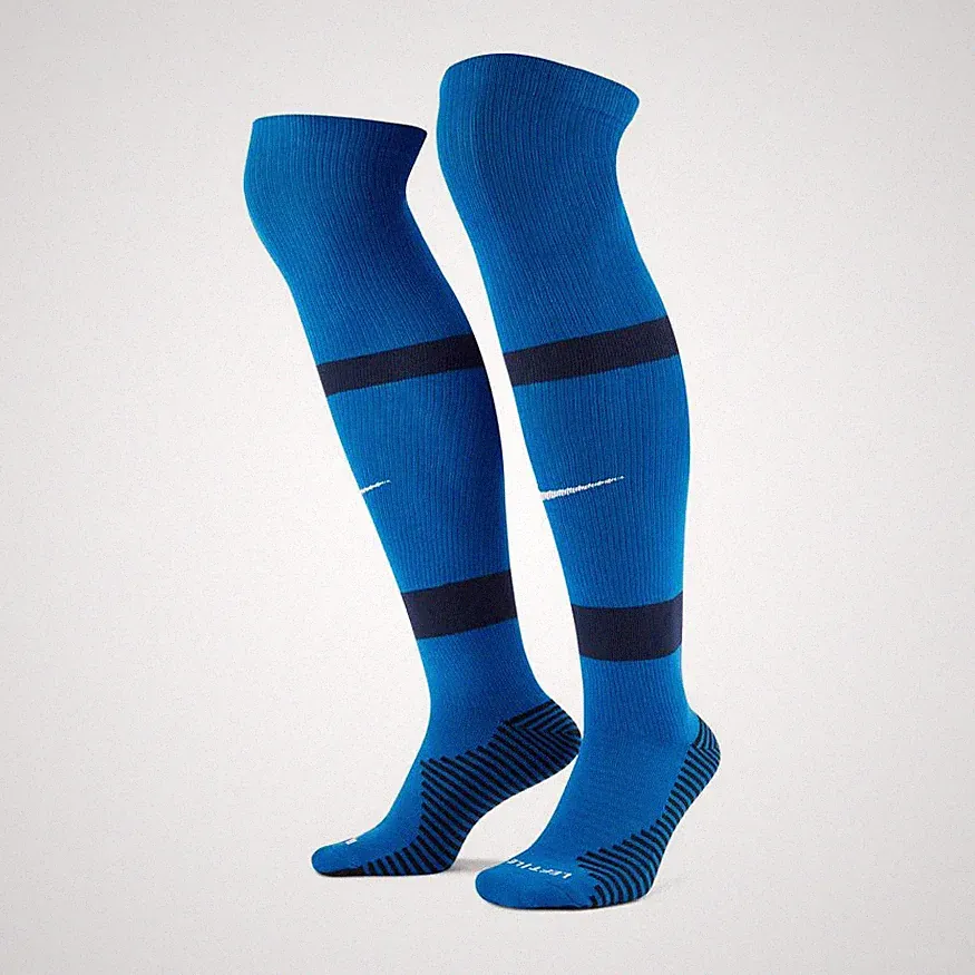 NIKE MATCHFIT SOCCER KNEE-HIGH SOCKS Blue Youth 5Y-7Y Women 6-10 Men 6-8 Medium