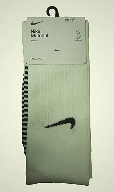 NIKE MATCHFIT Soccer Knee High Socks M For Mens Shoe Size 6-8 Women 6-10 YTH5Y7Y
