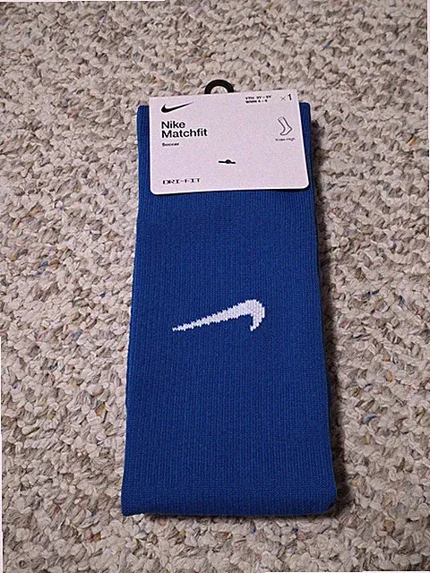 Nike Matchfit Soccer Socks Knee-High Football Color Blue Small 1 Pair Women 4-6