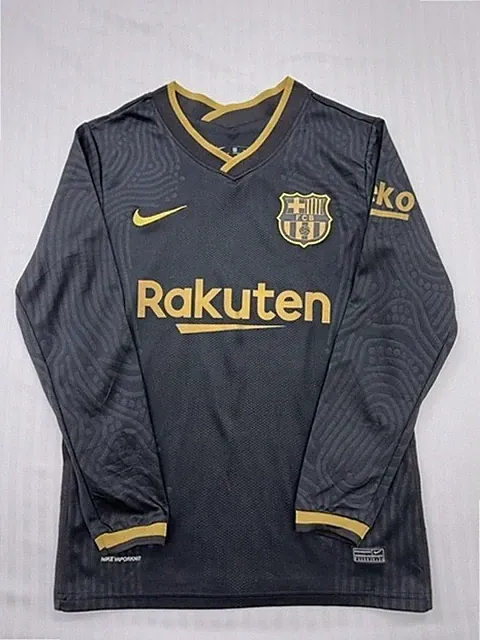 Nike Men's Black Gold FC Barcelona 20/21 Away Soccer Jersey L