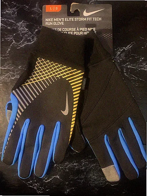 Nike Men's Elite Storm Fit Tech Run Gloves Large NWT NRG31048LG