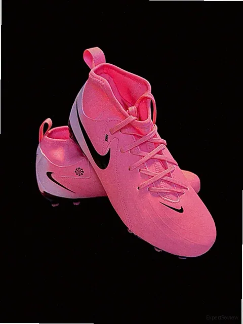Nike Men's Lace-Up Mid Top Soccer Cleats Sneakers Pink/Black Plastic size 2.5