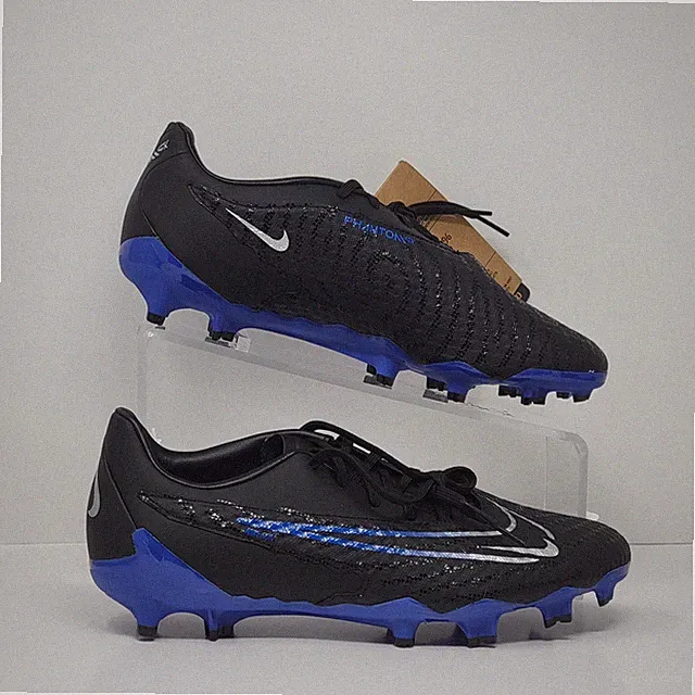 Nike Men's Phantom GX Academy FG/MG Soccer Cleats Black Royal Blue Size 6.5 New