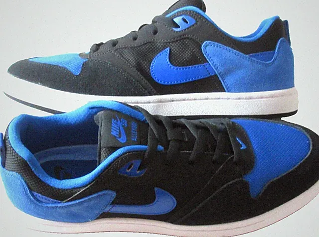 Nike Men's SB Alleyoop Classic Suede Mesh Shoes Black Royal Blue Size 10 NIB
